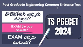 TS PGECET 2024  Notification Exam fee Application fee Details [upl. by Aerbas934]