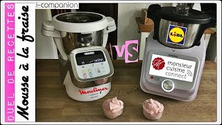 DUEL DE RECETTES  MOUSSE A LA FRAISE Monsieur cuisine connect VS ICompanion Sand CookampLook [upl. by Anaidni]