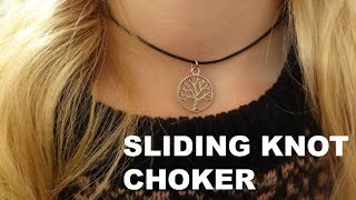 Easiest DIY Sliding Knot Choker Necklace Optional Choker [upl. by Renba380]