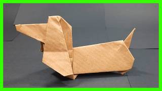 ⩥ Cómo hacer un PERRO SALCHICHA de ORIGAMI [upl. by Iznekcam]