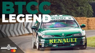 Legendary BTCC Renault Laguna Supertourer attacks Goodwood Hill [upl. by Nosahc]