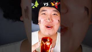 Spicy Sauce vs Wasabi sauce Emoji food Challenge  raw oysters Mukbang Funny Video shorts [upl. by Adamis]