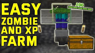 EASY Zombie Spawner XP Farm Minecraft Bedrock 121 BedrockMcpePs4Xbox [upl. by Wurst]