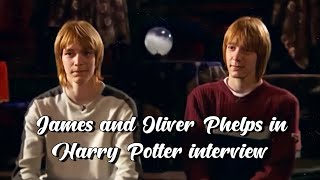 James and Oliver Phelps Matthew Lewis and Devon Murray HP interview2004 [upl. by Eanehs]