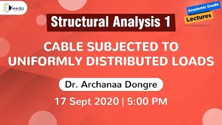 Structural Analysis 1  Cable Subjected to Uniformly Distributed Loads  17 September  5 PM [upl. by Namdor]