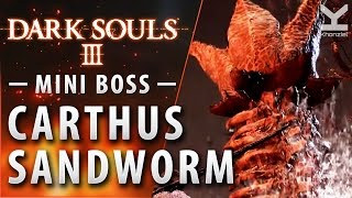 Dark Souls III  Mini Boss  Carthus Sandworm  Smouldering Lake [upl. by Diena232]