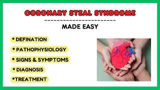 Coronary steal syndrome steal phenomenon symptoms diagnosis treatment pharmacology made easy [upl. by Lennon]