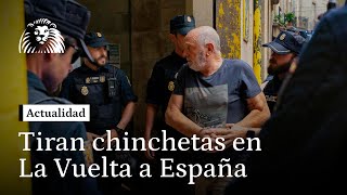 Boicotean la Vuelta a España tirando chinchetas que ocasionan 15 caídas [upl. by Emixam257]