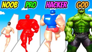 Muscle Race 3D  NOOB vs PRO vs HACKER vs GOD [upl. by Gretal531]