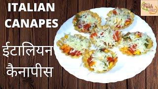 Veg Italian Canapes  इटालियन स्टाइल कैनापीस  Party starter recipes  How to Make Italian Canapes [upl. by Arbba]