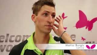 Short Cuts Matiss Burgis LAT at European Table Tennis Championships 2013 [upl. by Mascia]