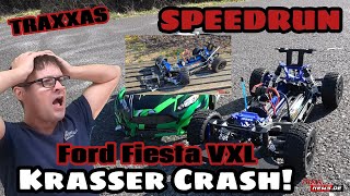 Krasser Crash  Speedrun Traxxas Ford Fiesta VXL 2S speedrun traxxas toys [upl. by Anawal]