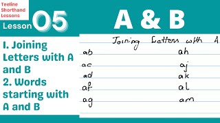 L5  Joining Letters and Words Starting with A and B  Teeline Shorthand Lessons [upl. by Dicks326]