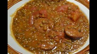 Sauciise Morteau lardons lentilles cookeo [upl. by Ailecec617]