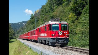 Rhätische Bahn Frühling zwischen Albula Rheinschlucht und Prättigau Mai 2022 [upl. by Eliezer421]