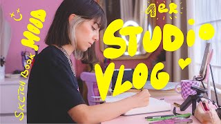 Je commence mon 1er CARNET DE CROQUIS  Studio Vlog 1 [upl. by Carleen]