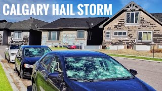 Calgary Hail Storm 2020  Devastating Damage to NE Communities Left By Massive Calgary Hailstorm 4K [upl. by Lucio]