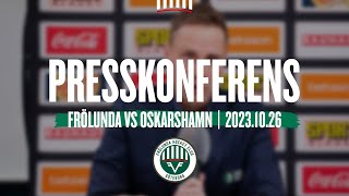 Presskonferensen efter Frölunda  Oskarshamn [upl. by Atnicaj]