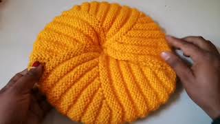 new cap design for ladies and gentstopi banane ka tarika cap knitting tutorialbest topi ki bunai [upl. by Kannav]