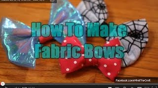 DiY Fashion  How To Sew Fabric Bows [upl. by Akirahs]