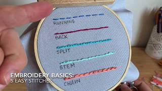 Basic Embroidery Stitches for Beginners [upl. by Schreck]