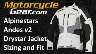 Alpinestars Andes v2 Drystar Jacket Sizing and Fit Guide [upl. by Madanhoj]