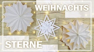 STERNE basteln  5 einfache WEIHNACHTSSTERNE  Minimalismus DIY [upl. by Neilla918]