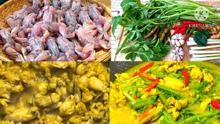 Sour Soup Frogs And Water Spinach សម្លម្ជូរគ្រឿងកង្កែប  Pich Cooking [upl. by Lyndsie]