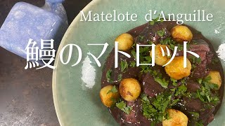 鰻のマトロットMatelote d’anguilleEel Matelote in rend wine [upl. by Pavier]