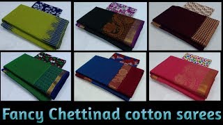 Fancy chettinad cotton sarees summer wear  cotton sarees  chettinadcotton [upl. by Anelrac]