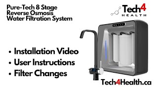 Install amp User Guide  PureTech 8 Stage Reverse Osmosis RO Water Filtration System [upl. by Dodge]