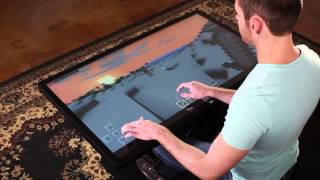 Playing Minecraft on 46quot Multitouch Coffee Table with Android 44 KitKat [upl. by Silado]