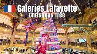 🇫🇷 Paris Christmas Tree Galeries Lafayette Haussmann Paris [upl. by Bullion56]