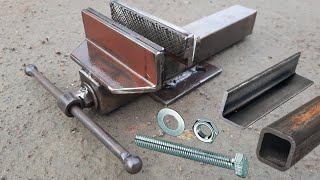 scrab metal turning into a mini bench vice  Galaxy Fabrication [upl. by Annahpos207]