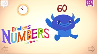 Endless Numbers 60  Learn Number Sixty  Fun Learning for Kids [upl. by Avat688]