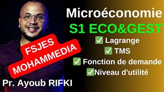 RIFKI ACADEMY Microéconomie S1 LagrangeTMSFonction de demandeniveau dutilité FSJES MOHAMMEDIA [upl. by Aislehc]