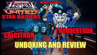 TRANSFORMERS STAR RAIDER THUNDERTRON CALCITRON AND NIGHTSTRIKE 3 PACK UNBOXING AND REVIEW [upl. by Eenimod]