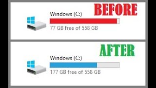 HOW TO FREE UP 100GB OF SPACE ON A WINDOWS COMPUTER 2018 No download [upl. by Mellie255]