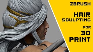 Hair Sculpting for 3D Print Zbrush Tutorial [upl. by Beitz]