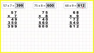 Multiply by a twodigit number using the expanded column method using times tables facts [upl. by Derinna724]