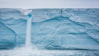 Kayaker filmed breaking record for longest descent of glacial waterfall [upl. by Cuttler]