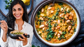 Creamy white bean amp kale soup  cozy onepot vegan dinner [upl. by Torrey]