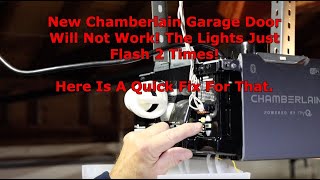 New Chamberlain Garage Door Opener Will Not Open  Flashes 2 Times [upl. by Yecram]