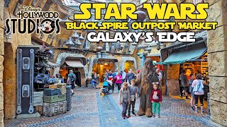 Explore The Black Spire Outpost Market In Star Wars Galaxys Edge WDWApril 2024 4k [upl. by Akahc]