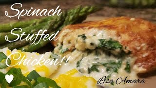 Cream Cheese Spinach Stuffed Chicken [upl. by Neehs157]