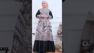 Model Gamis Batik Kombinasi Kain Polos Modern 2022 [upl. by Elana904]