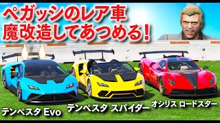 【GTA5】ペガッシのレア車を魔改造してあつめる！普通は登場しないテンペスタevoやテンペスタ・スパイダー、オシリス・ロードスターなどレアすぎるスーパーカー！【ほぅ】 [upl. by Ebanreb]