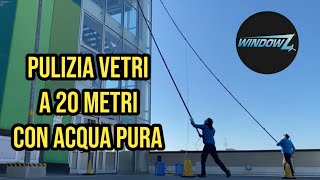 ‘Sky Scrubbing’  Demo Pulizia vetri con asta Unger nLite 20m in Carbonio Hi Mod [upl. by Llehsam]