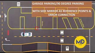 GARAGE PARKING BY USING SIDE MIRROR AS A REFERENCE POINT GARAGE PARKING  RTA SMART PARKING TEST [upl. by Eyde]