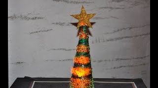 Choinka z makaronu krok po kroku  DIY Christmas Tree illuminated [upl. by Nnaillij941]